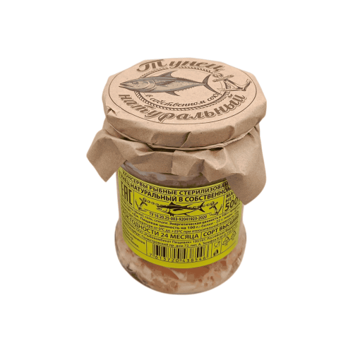 Филе тунца в собственном соку, 500 г, натуральный продукт от Пищевик.