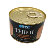 Тунец натуральный макрелевый (куски) 250 г | Барс