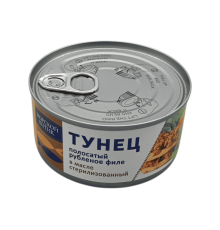 Тунец полосатый рубленое филе в масле 170 г | Морской Котик